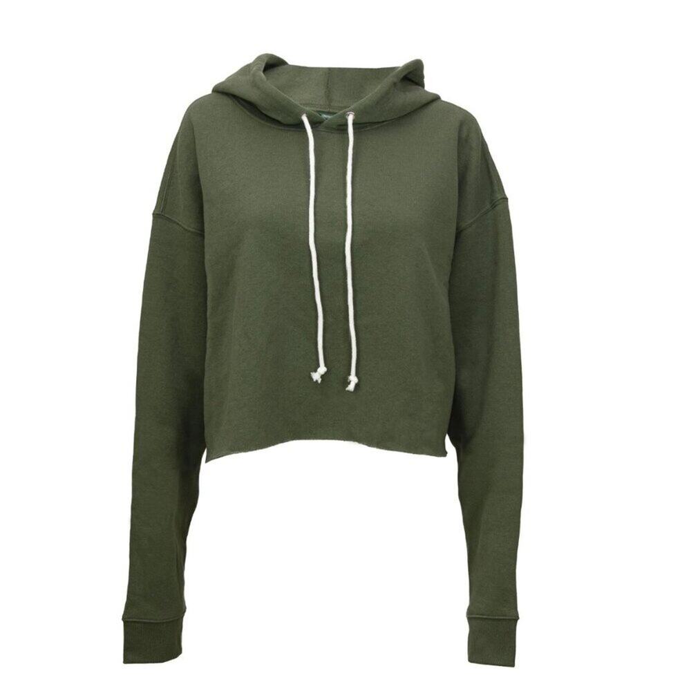 Wild Fable Women's Cropped Hoodie Olive Green || XS GUC